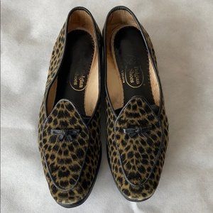 Belgian Shoes Fuzzy Leopard Animal Print / 7.5